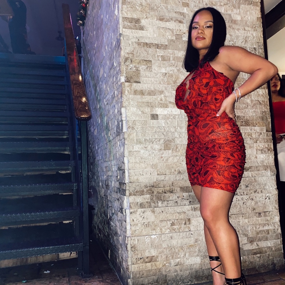 I am GIA red snake dress